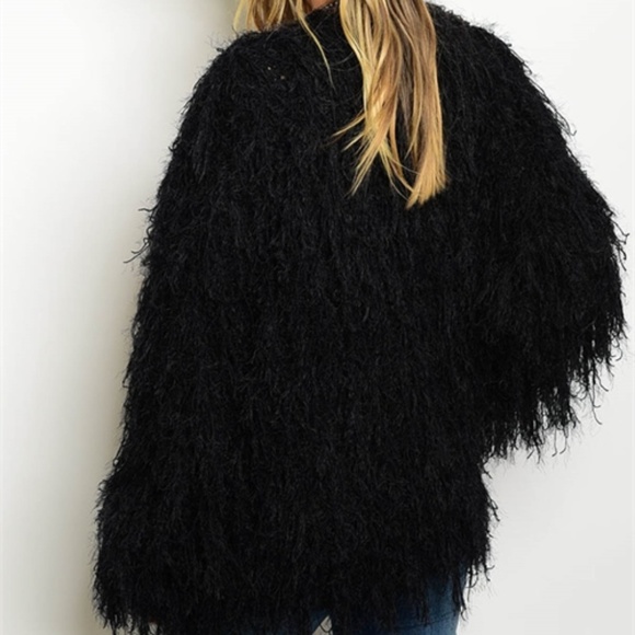 BLACK FRINGE CARDIGAN - Picture 3 of 3